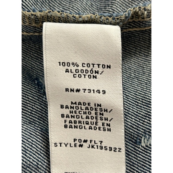 BBJ Los Angeles Distressed Cropped Denim Jacket, Size: M - Picture 7 of 8